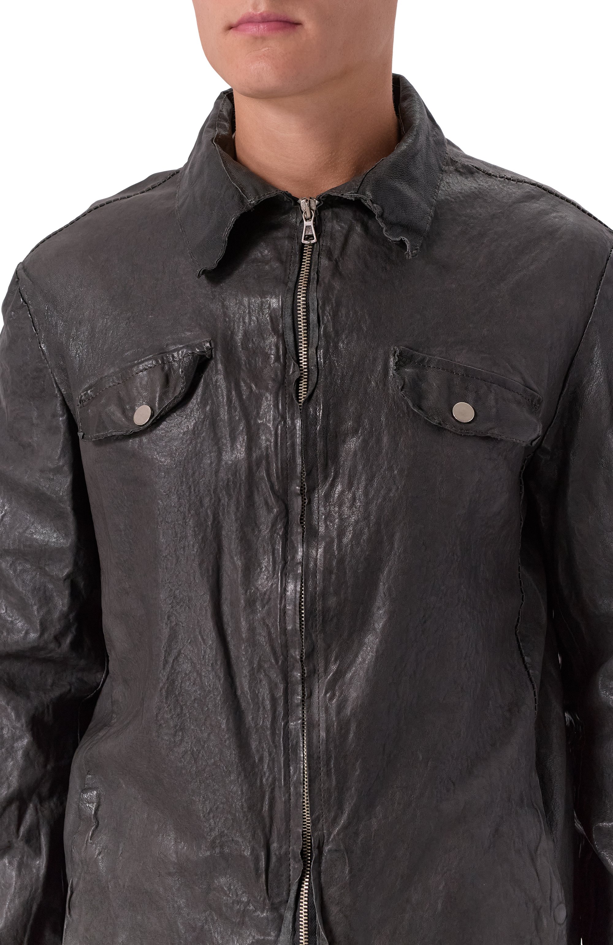 Кожаная куртка-рубашка NEVER ENOUGH, арт. MJL047, фото 5