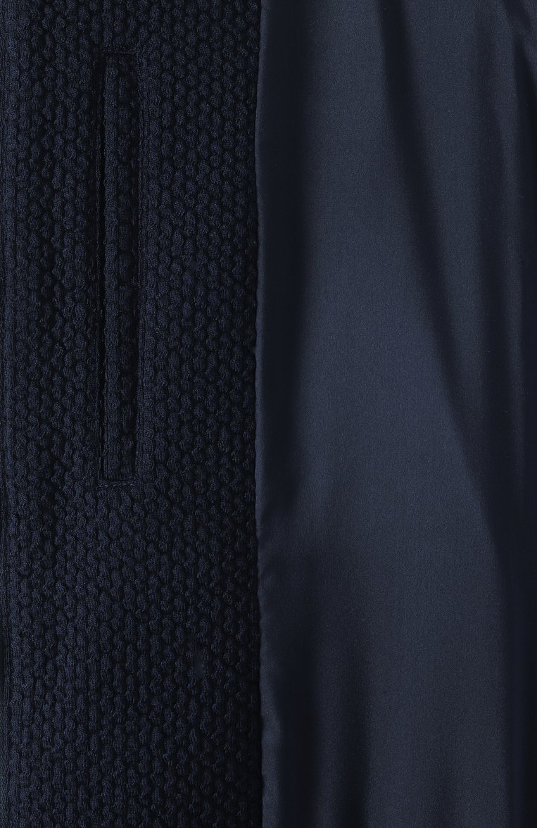 Мужской бомбер EMPORIO ARMANI темно-синего цвета, арт. EM000185/TE13908 | Фото 8 (Рукава: Длинные; Материал сплава: Проставлено; Драгоценные камни: Проставлено; Материал подклада: Синтетический материал; Длина (верхняя одежда): Короткие; Кросс-КТ: бомбер, Легкие; Принт: �Без принта; Мужское Кросс-КТ: шерсть и кашемир; Стили: Кэжуэл)