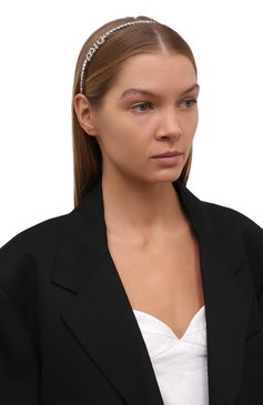 Женский ободок для волос MIU MIU серебряного цвета, арт. 5JH081-2DNC-F0OKL | Фото 2 (Материал: Металл; Региональные ограничения белый список (Axapta Mercury): Не проставлено; Нос: Не проставлено)