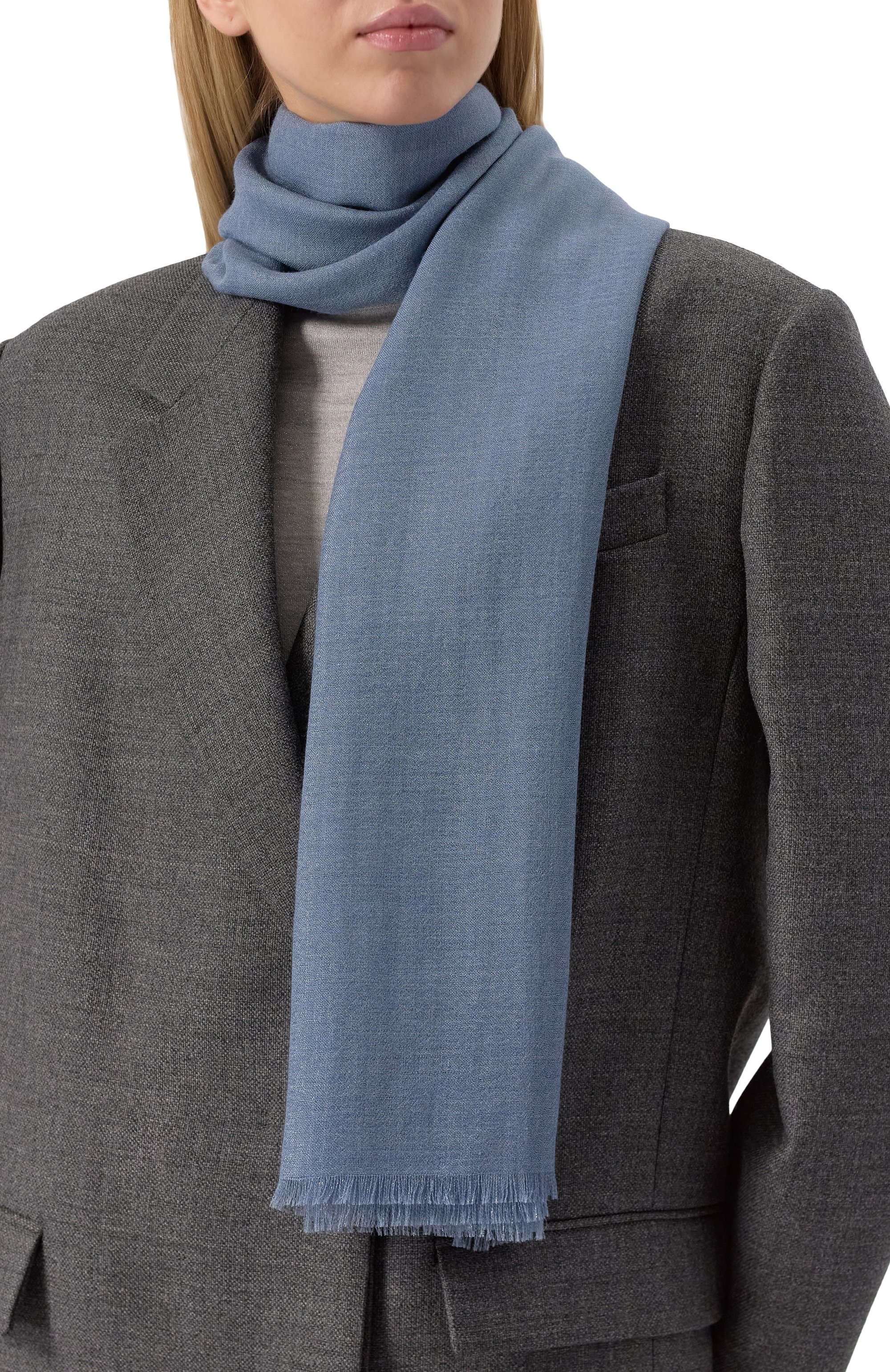 Шарф из кашемира и шелка BRUNELLO CUCINELLI, арт. MSCDAR097, фото 2