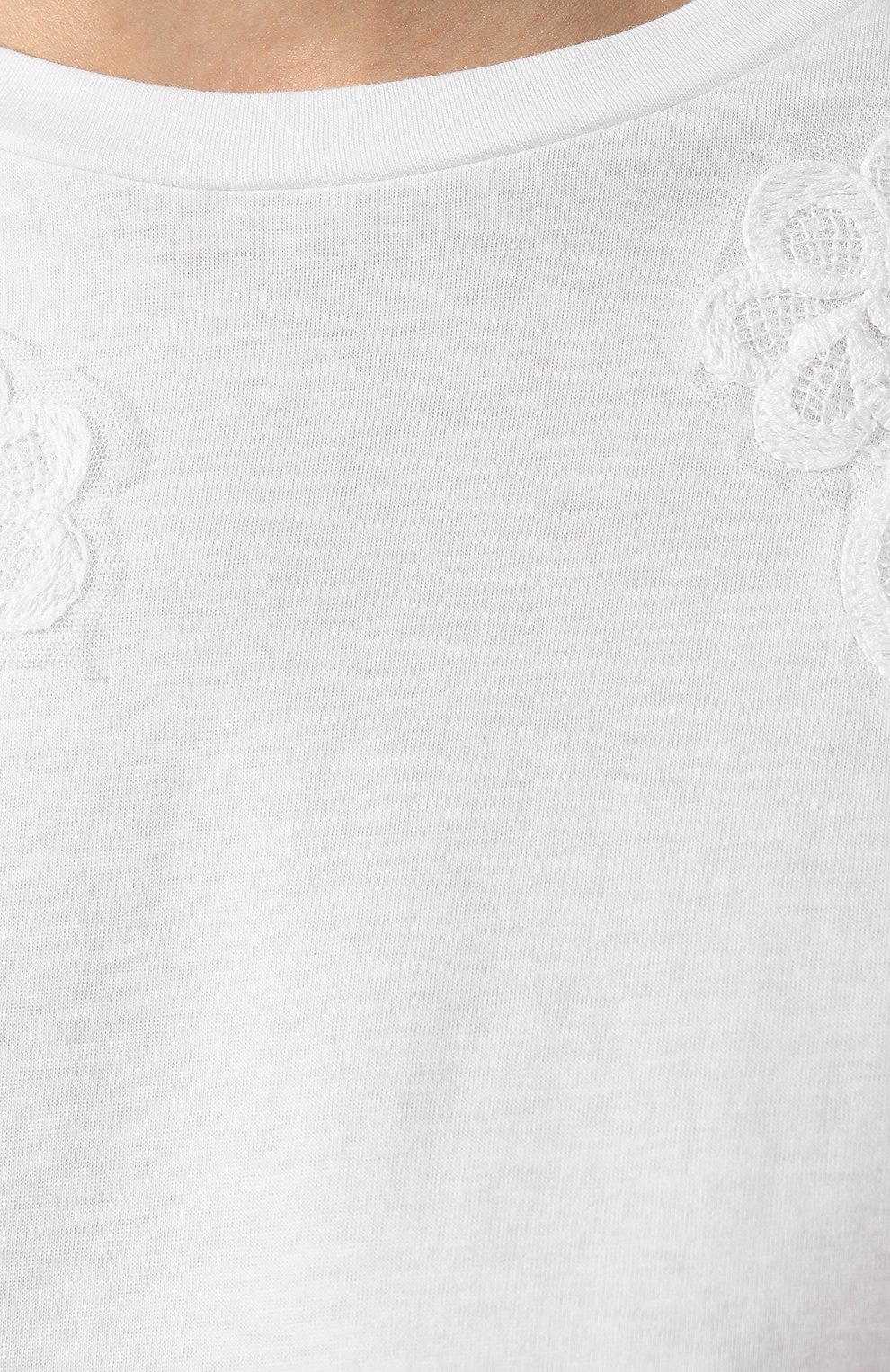 Хлопковая футболка ERMANNO ERMANNO SCERVINO белого цвета по цене 22100 руб., арт. 46T TS15 JC0, фото 5 Хлопковая футболка ERMANNO ERMANNO SCERVINO, арт. 46T TS15 JC0, фото 5