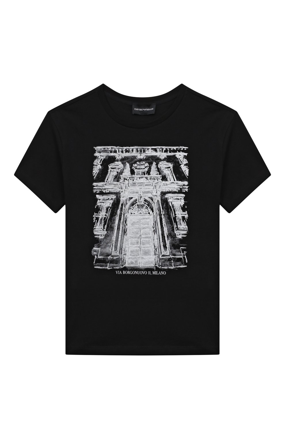 Хлопковая футболка EMPORIO ARMANI черного цвета по цене 7975 руб., арт. 3R3T7S/4J54Z, фото 1 Хлопковая футболка EMPORIO ARMANI, арт. 3R3T7S/4J54Z, фото 1