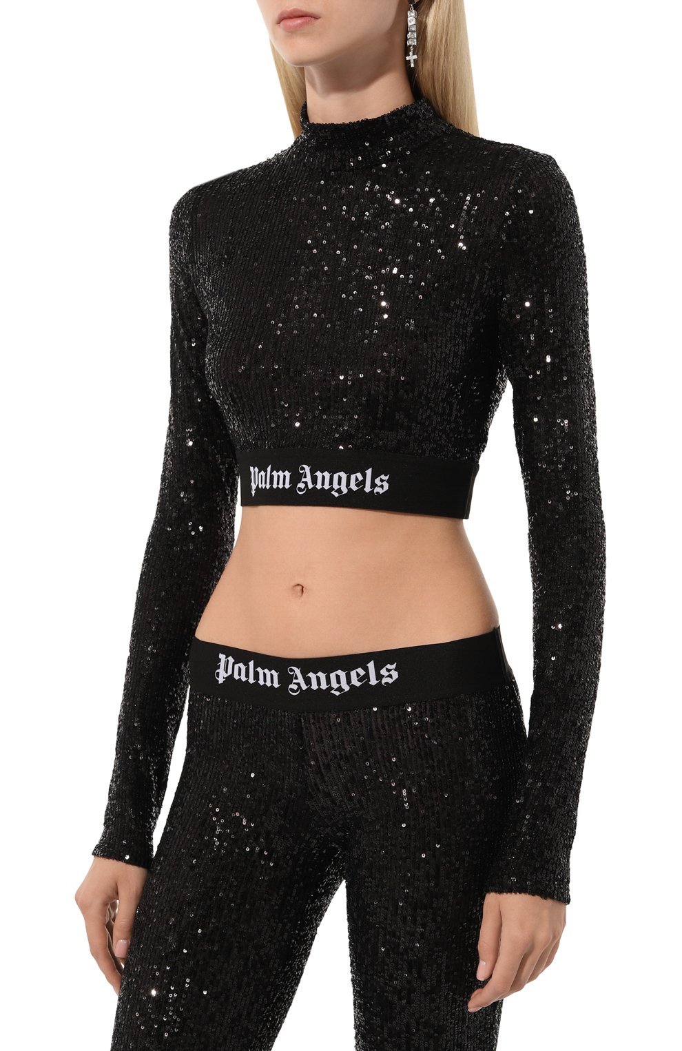 Топ с отделкой пайетками PALM ANGELS, арт. PWAD067F24FAB002, фото 3