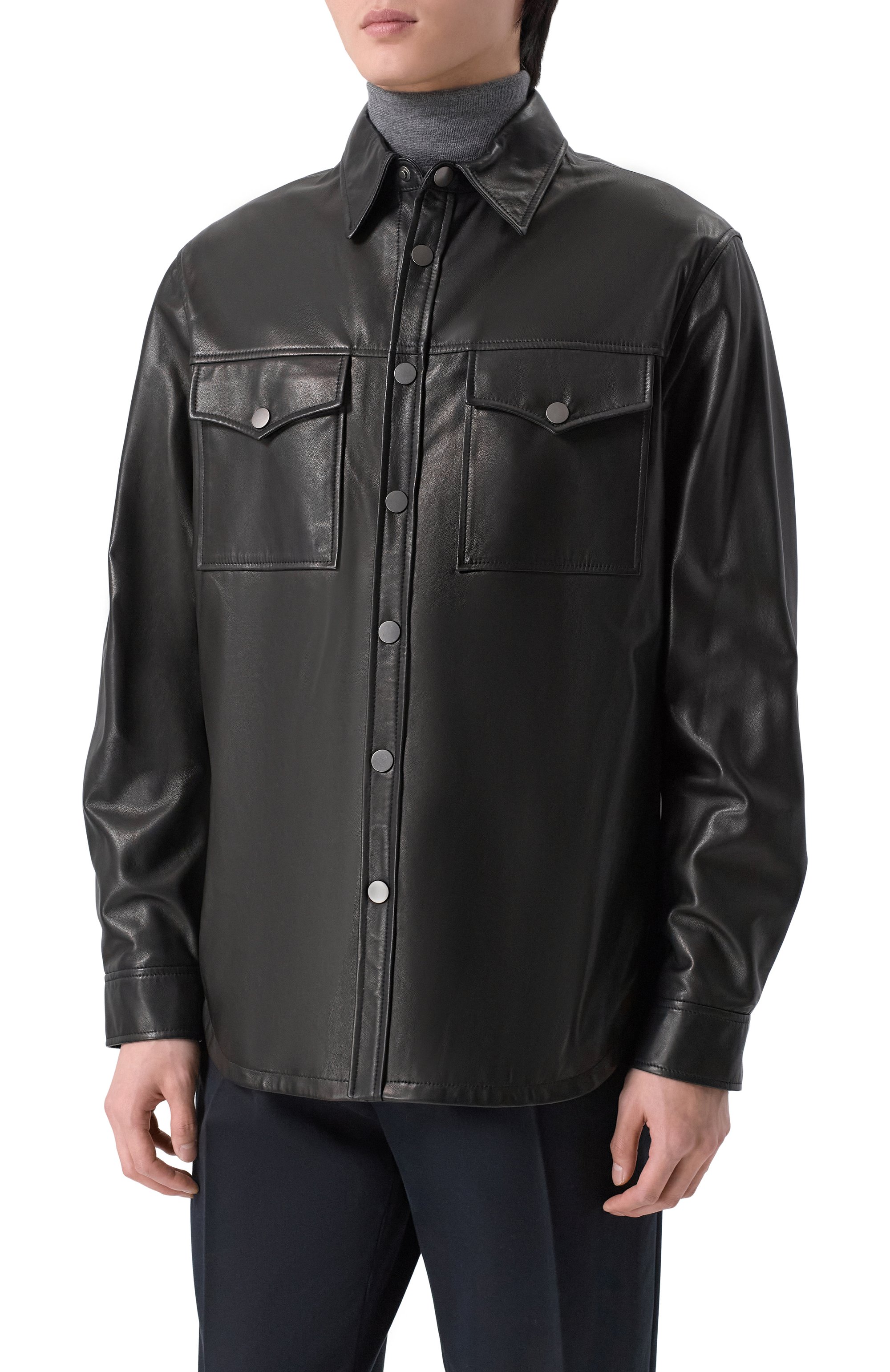 Кожаная куртка-рубашка MVST, арт. 54204/58-68, фото 3