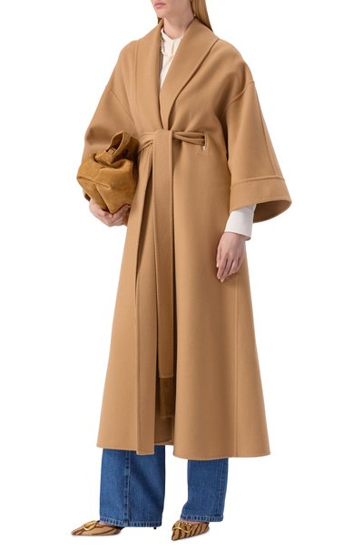 Пальто из шерсти и кашемира VALENTINO бежевого цвета по цене 699500 руб., арт. 6B3CA7L06JA, фото 2 Пальто из шерсти и кашемира VALENTINO, арт. 6B3CA7L06JA, фото 2