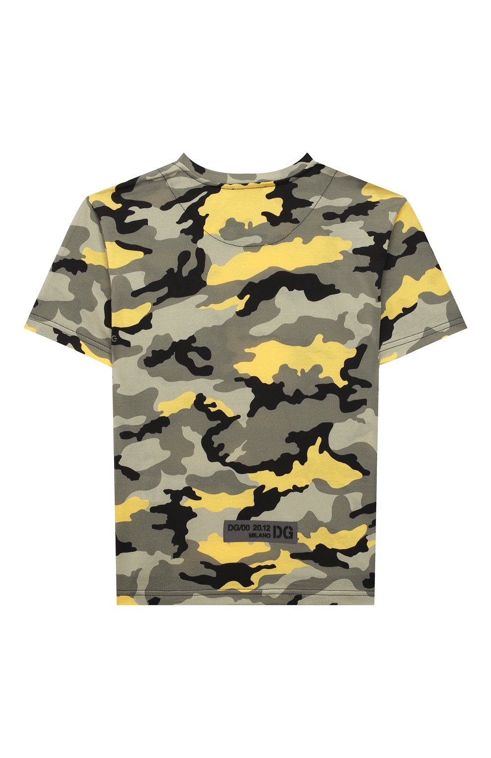 Хлопковая футболка DOLCE & GABBANA хаки цвета по цене 23650 руб., арт. L4JTDH/G7A2T/8-14, фото 2 Хлопковая футболка DOLCE & GABBANA, арт. L4JTDH/G7A2T/8-14, фото 2