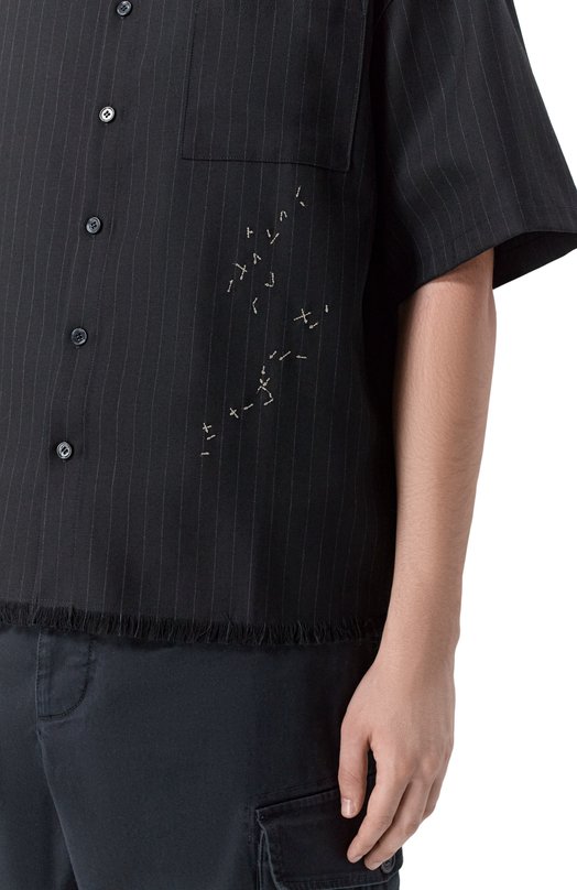 Рубашка из шерсти и вискозы DOMREBEL M G00MBAH/REGULAR SS SHIRT Чёрный  M G00MBAH/REGULAR SS SHIRT Фото 5