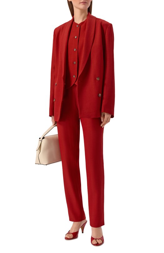 Брюки из вискозы и шерсти Loulou de Saison SC0T Красный  SC0T Фото 2