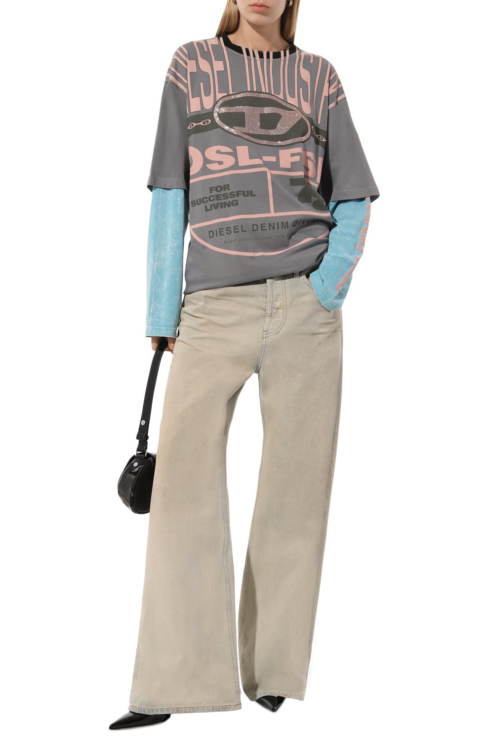 Хлопковый лонгслив DIESEL, арт. A12828/0THAH, фото 2