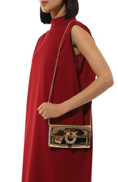 Сумка love one PINKO золотого цвета по цене 32600 руб., арт. 100062/A1JD, фото 2 Сумка love one PINKO, арт. 100062/A1JD, фото 2