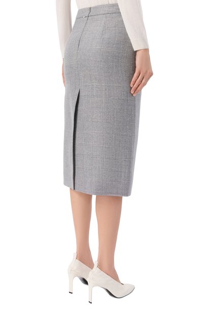 Юбка из шерсти и вискозы LORENA ANTONIAZZI серого цвета по цене 84550 руб., арт. G046B/5024, фото 4 Юбка из шерсти и вискозы LORENA ANTONIAZZI, арт. G046B/5024, фото 4