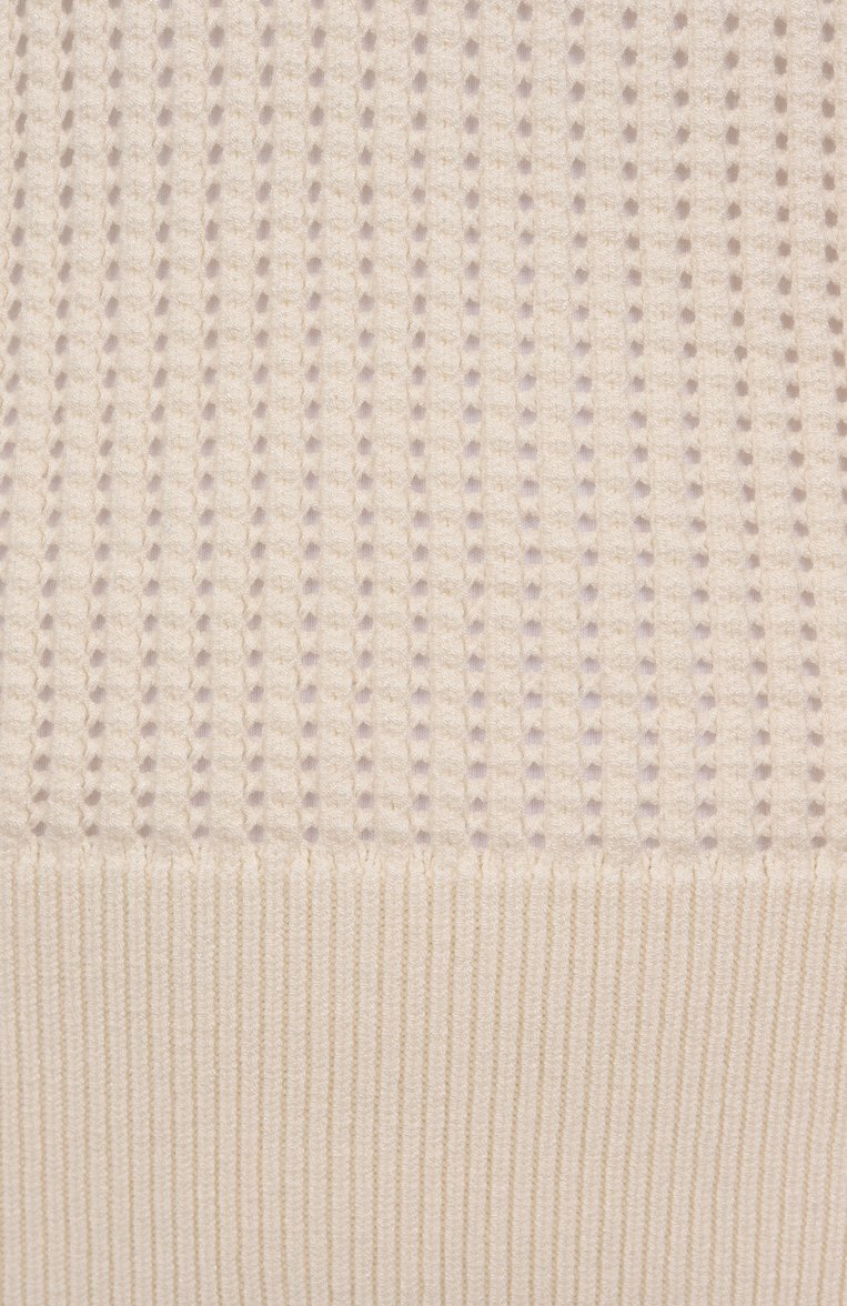 Женский пуловер из вискозы MAX MARA STUDIO кремового цвета, арт. EBBRI | Фото 6 (Рукава: Короткие; Материал внешний: Вискоза; Длина (для топов): Стандартные; Стили: Кэжуэл; Женское Кросс-КТ: Пуловер-одежда; Автоматизация ТО: Проставлено; Автоматизация состава: Проставлено)