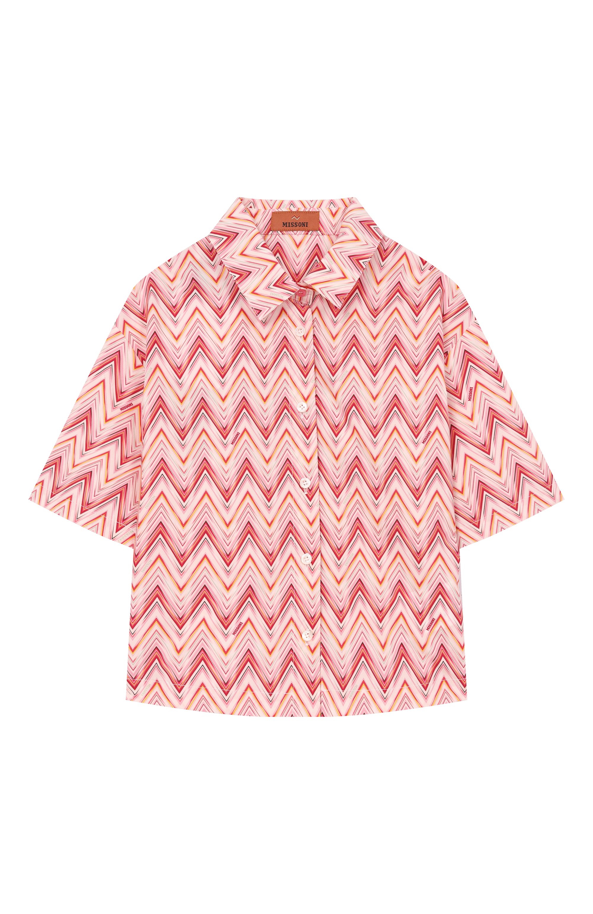 Хлопковая рубашка MISSONI розового цвета по цене 27850 руб., арт. MY5A71/P0597_001, фото 1 Хлопковая рубашка MISSONI, арт. MY5A71/P0597_001, фото 1
