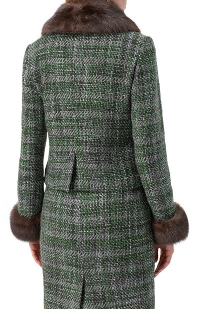 Жакет из кашемира и шелка с отделкой из соболя MVST зеленого цвета по цене 1340000 руб., арт. M25.1PW.J005/13441, фото 4 Жакет из кашемира и шелка с отделкой из соболя MVST, арт. M25.1PW.J005/13441, фото 4