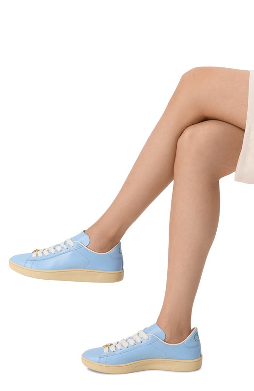 Кожаные кеды Royco Valentino 8W2S0LX9/BYA Голубой  8W2S0LX9/BYA Фото 2