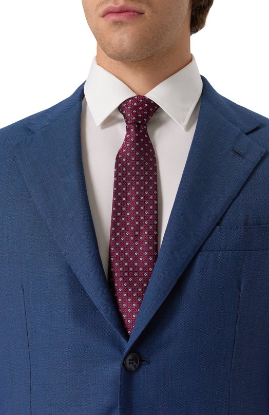 Шелковый галстук Canali 18/HJ04338 Бордовый  18/HJ04338 Фото 2