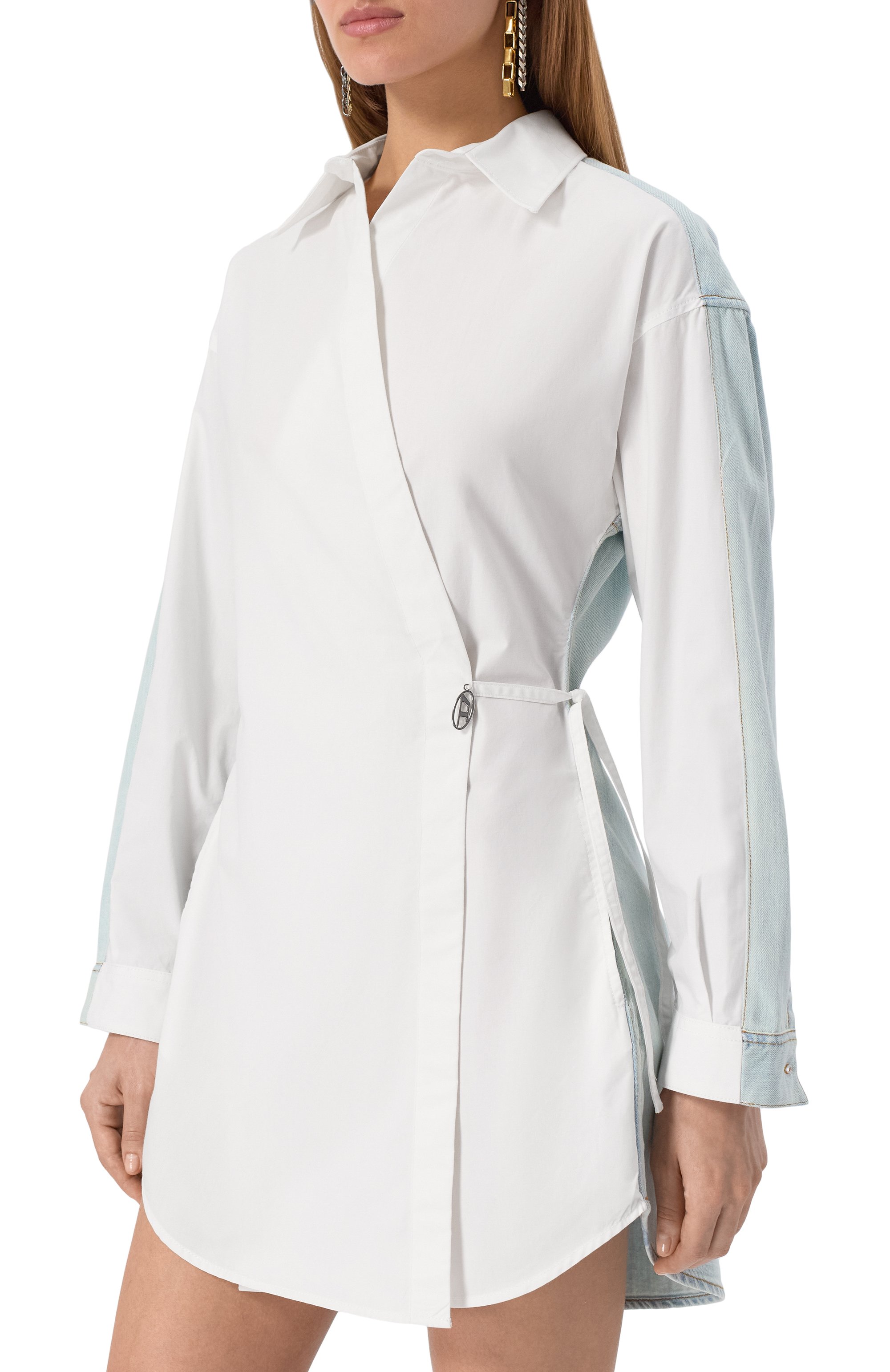 Комбинированное платье-рубашка DIESEL, арт. A17387/0CBCP, фото 3