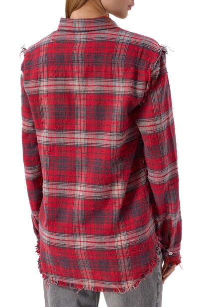 Хлопковая рубашка R13 красного цвета по цене 83700 руб., арт. R13WR008-R604B, фото 4 Хлопковая рубашка R13, арт. R13WR008-R604B, фото 4