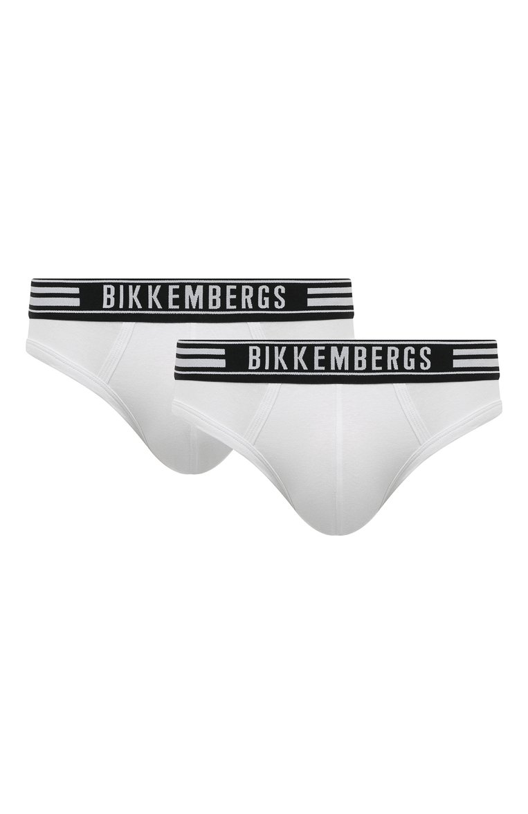Мужские комплект из двух брифов DIRK BIKKEMBERGS белого цвета, арт. BKK1USP07BI | Фото 1 (Нос: Не проставлено; Материал внешний: Хлопок; Мужское Кросс-КТ: Трусы; Кросс-КТ: бельё; Трусы М: Брифы)
