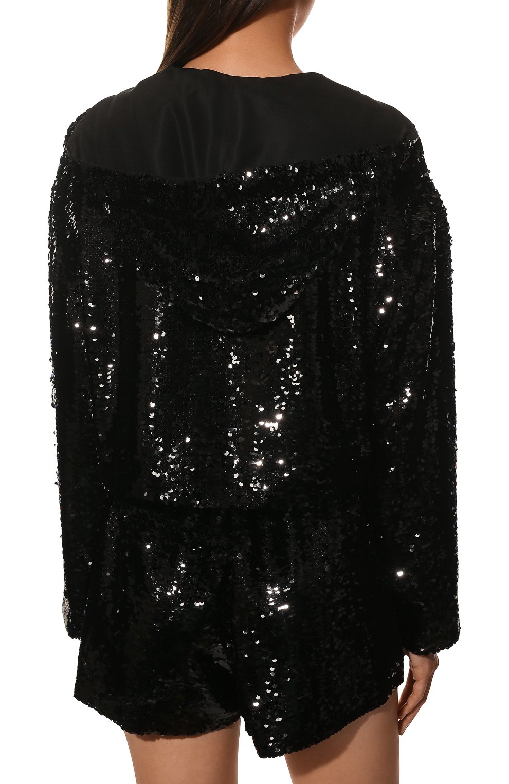 Шелковый кардиган с отделкой пайетками PRADA, арт. P509MR-1Z5F-F0002-221, фото 4