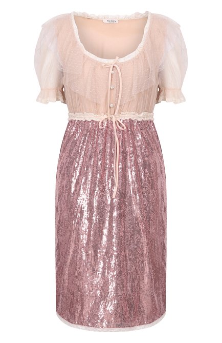 Женское платье с отделкой пайетками MIU MIU, арт. MF3398-1UER-F0A48