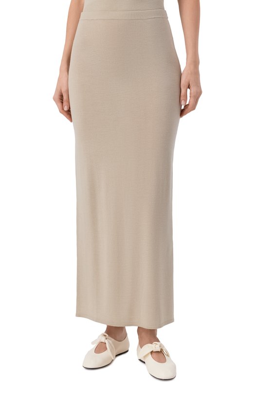 Юбка из шерсти и шелка 12 STOREEZ 137167 Зелёный  137167 Фото 3