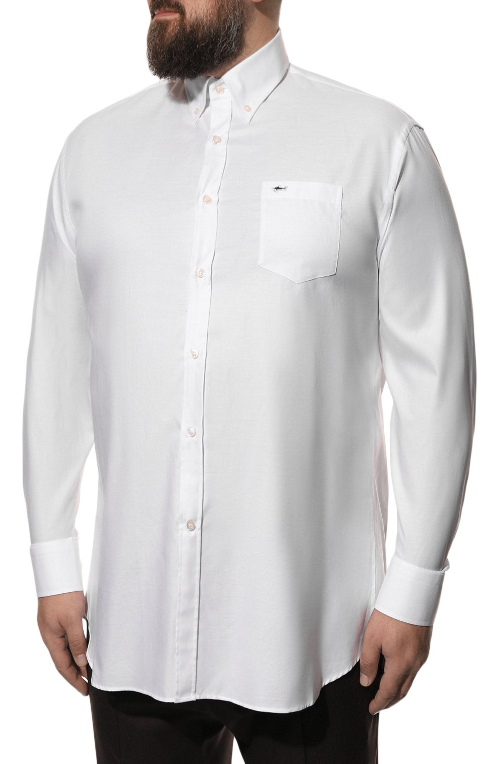 Хлопковая рубашка PAUL&SHARK белого цвета по цене 21500 руб., арт. C0P3000, фото 3 Хлопковая рубашка PAUL&SHARK, арт. C0P3000, фото 3