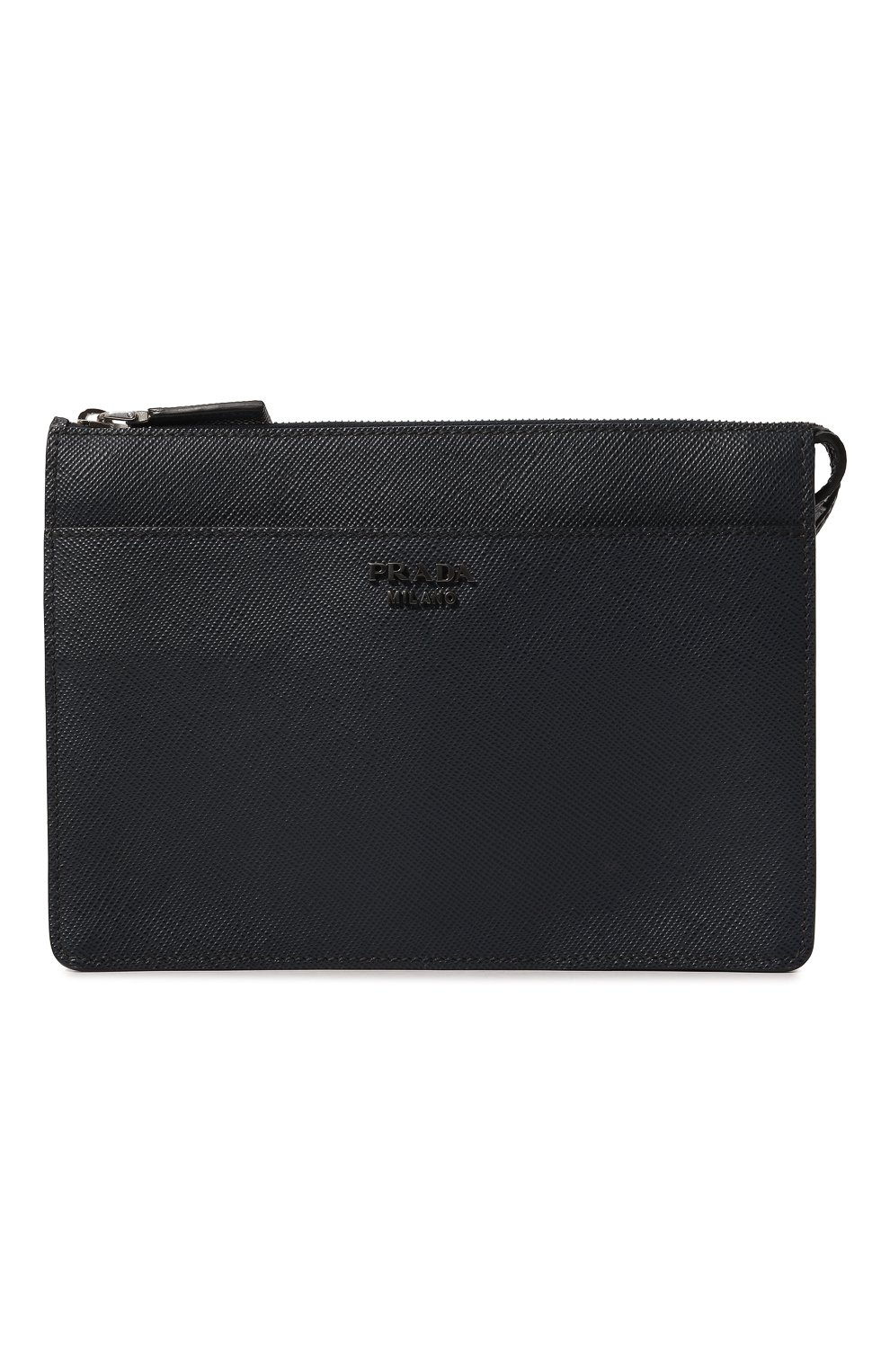 Кожаная борсетка PRADA темно-синего цвета по цене 175000 руб., арт. 2VF019-2FAD-F0216-OOO, фото 1 Кожаная борсетка PRADA, арт. 2VF019-2FAD-F0216-OOO, фото 1