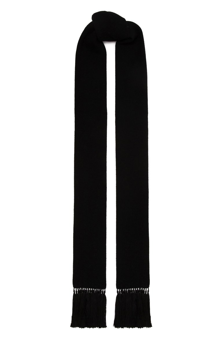 Женский шерстяной шарф DOLCE & GABBANA черного цвета, арт. FS301A/GDB4L | Фото 1 (Нос: Не проставлено; Материал: Текстиль, Шерсть)