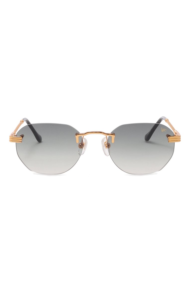 Женские солнцезащитные очки VINTAGE FRAMES серого цвета, арт. DETR0IT PLAYER 24KT G0LD/GRAY | Фото 4 (Материал: Металл; Региональные ограничения белый список (Axapta Mercury): Не проставлено; Нос: Не проставлено; Тип очков: С/з; Кросс-КТ: С/з-унисекс; Очки форма: Квадратные, Безоправные; Оптика Гендер: оптика-унисекс)
