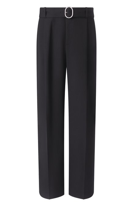 Мужские шерстяные брюки JIL SANDER черного цвета, арт. J22KA0272-J40002 | Фото 1 (Материал сплава: Проставлено; Драгоценные камни: Проставлено; Длина (брюки, джинсы): Стандартные; Материал внешний: Шерсть)