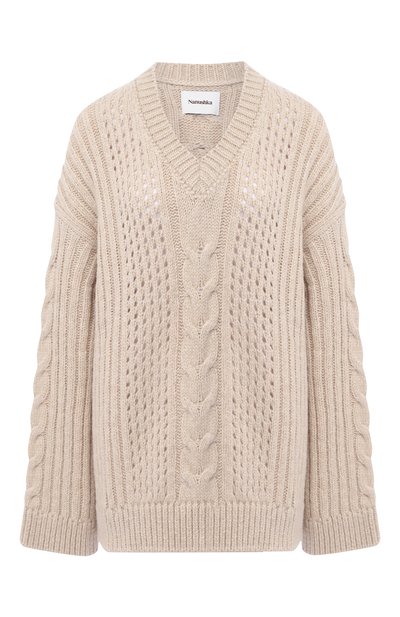 Женский шерстяной свитер NANUSHKA, арт. ARWAN_CREME_CHUNKY CABLE KNIT