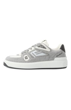 Мужские комбинированные кеды b-court skate BALMAIN серого цвета, арт. EM1VI378/TFJM | Фото 4 (Материал внутренний: Текстиль; Материал внешний: Текстиль; Подошва: Массивная; Материал утеплителя: Без утеплителя; Стили: Классический; Кросс-КТ: Низкие)