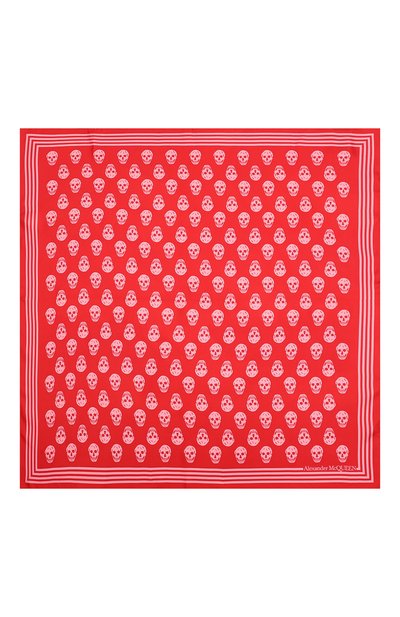 Шелковый платок ALEXANDER MCQUEEN красного цвета по цене 29900 руб., арт. 590929/3001Q6272, фото 3 Шелковый платок ALEXANDER MCQUEEN, арт. 590929/3001Q6272, фото 3