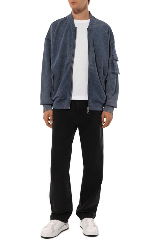 Хлопковый бомбер HUGO Blue Синий, фото 2