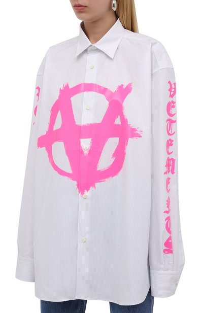 Хлопковая рубашка VETEMENTS, арт. UA52SH550P 1003/W, фото 3