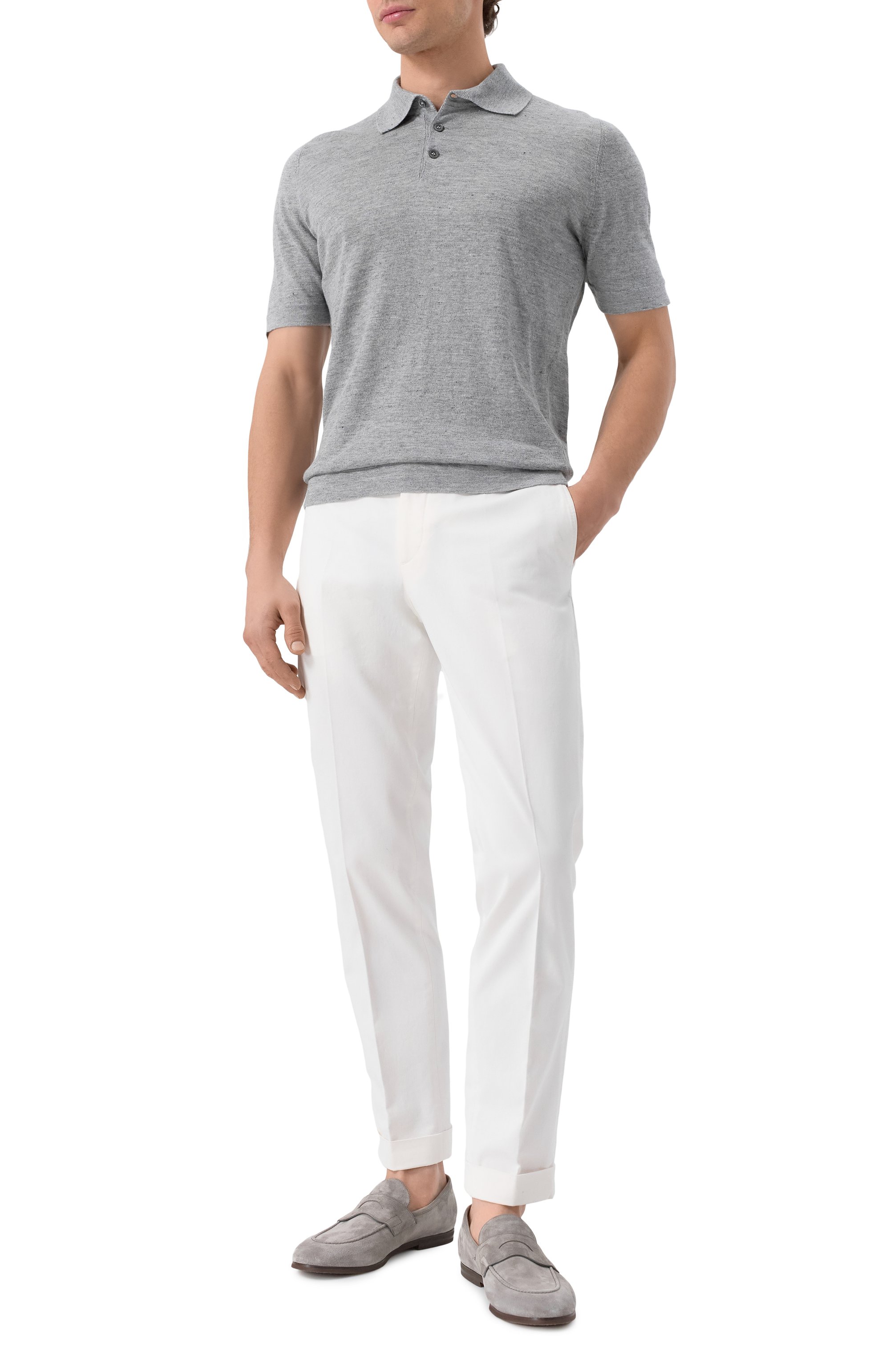 Поло изо льна и хлопка BRUNELLO CUCINELLI, арт. M2L00315, фото 2