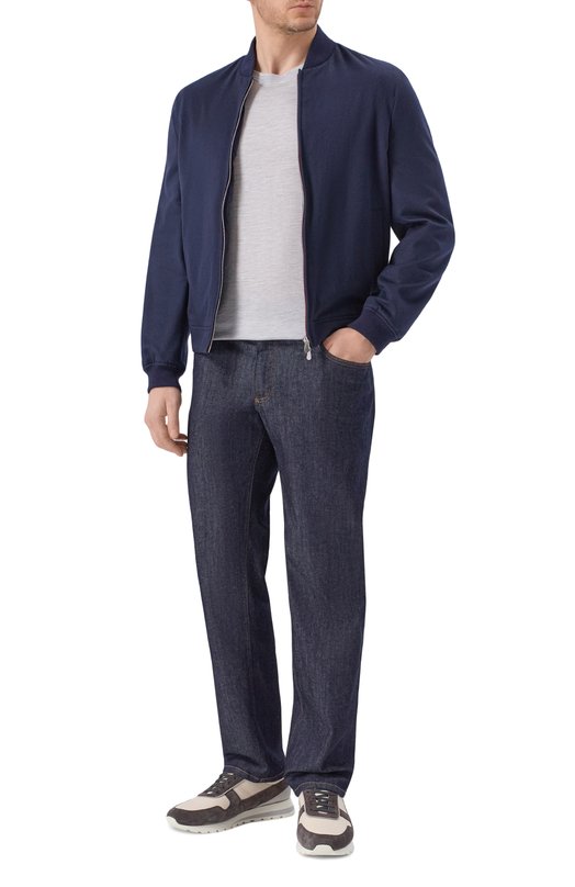 Футболка из шелка и хлопка Brunello Cucinelli MD8211308 Серый  MD8211308 Фото 2