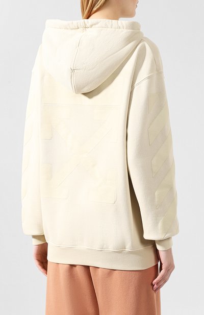 Хлопковое худи OFF-WHITE бежевого цвета по цене 39950 руб., арт. 0WBB032E19F300964747, фото 4 Хлопковое худи OFF-WHITE, арт. 0WBB032E19F300964747, фото 4