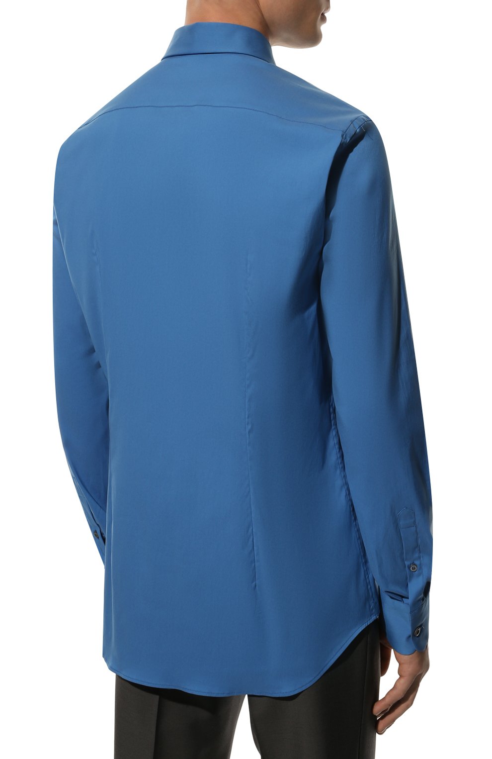 Хлопковая рубашка PRADA синего цвета по цене 65000 руб., арт. UCM608-F62-F0013, фото 4 Хлопковая рубашка PRADA, арт. UCM608-F62-F0013, фото 4