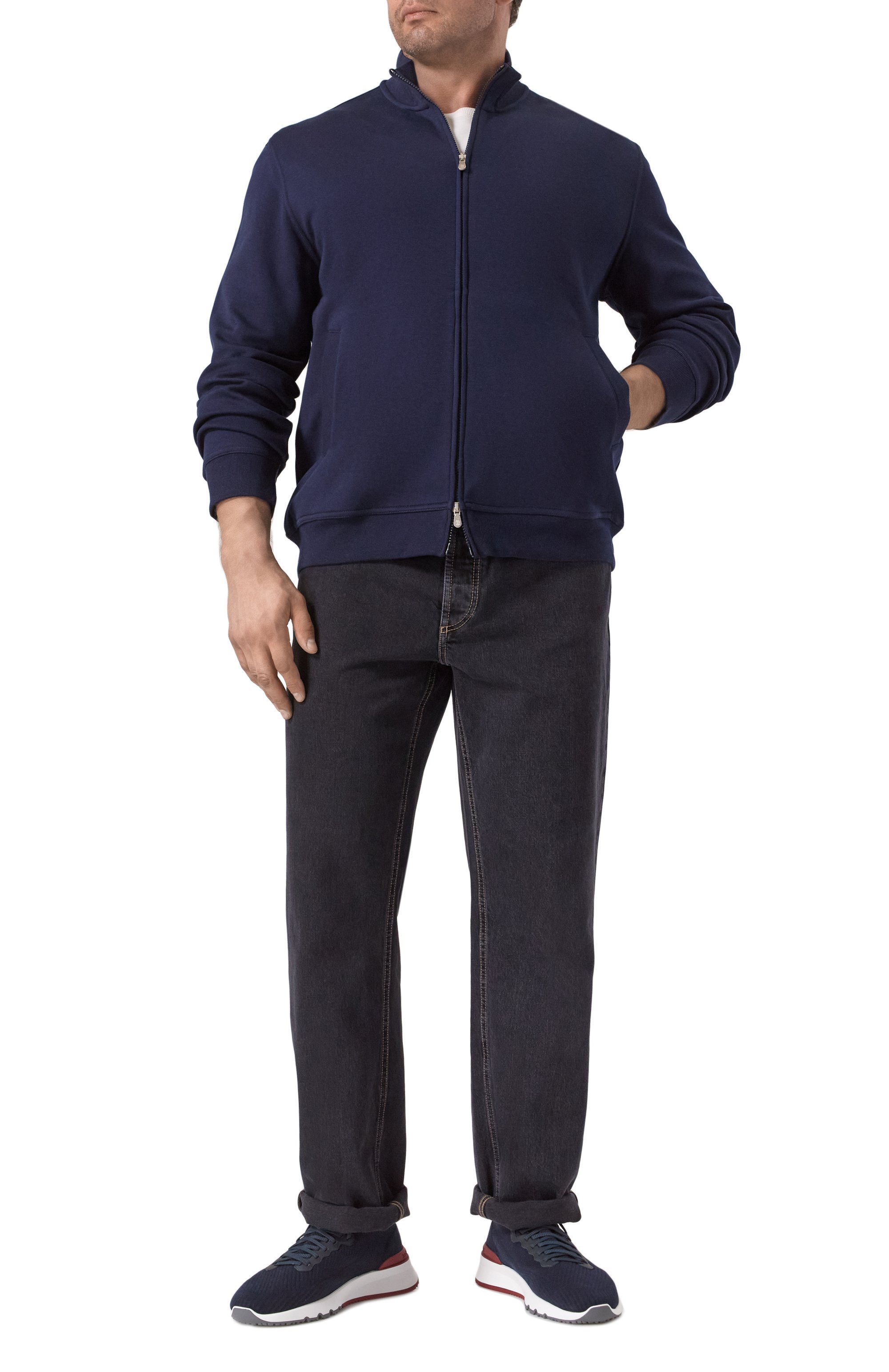 Толстовка из хлопка и кашемира BRUNELLO CUCINELLI, арт. MM8319089G, фото 2