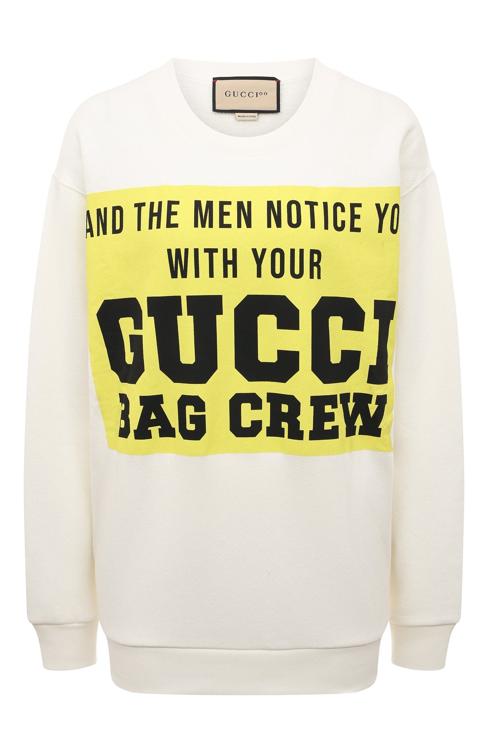 Хлопковый свитшот GUCCI белого цвета по цене 122400 руб., арт. 617964 XJDW9, фото 1 Хлопковый свитшот GUCCI, арт. 617964 XJDW9, фото 1