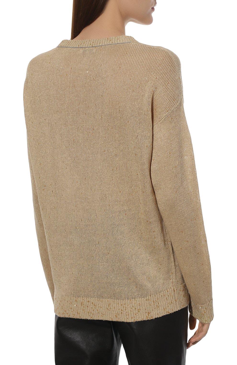 Свитер из смеси льна и шелка BRUNELLO CUCINELLI, арт. M10550200, фото 4