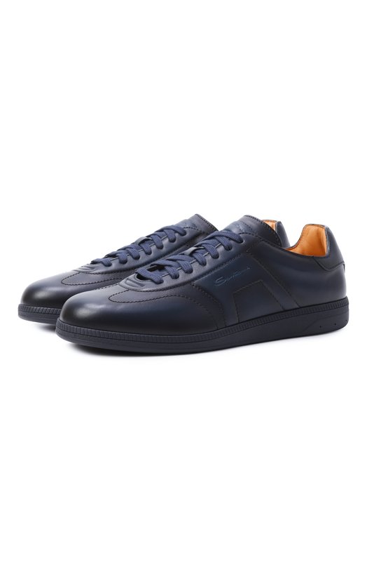 Кожаные кеды DBS-Olympic Santoni MBPG220720CAK0IL Синий MBPG220720CAK0IL
