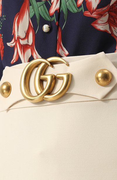 Однотонная мини-юбка из смеси шерсти и шелка GUCCI, арт. 430572/ZHM88, фото 5