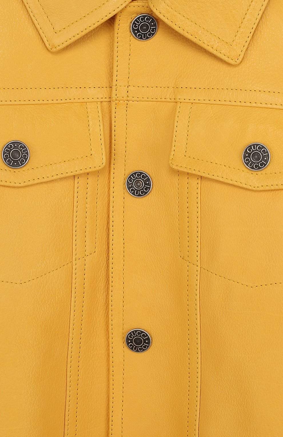 Кожаная куртка с принтом и отложным воротником GUCCI, арт. 502058/XG588, фото 3