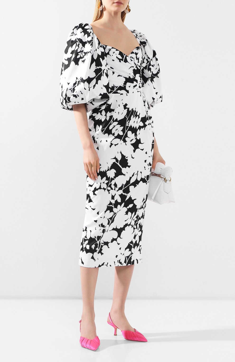 Платье-миди RASARIO черно-белого цвета по цене 103240 руб., арт. 0109S20_21, фото 2 Платье-миди RASARIO, арт. 0109S20_21, фото 2