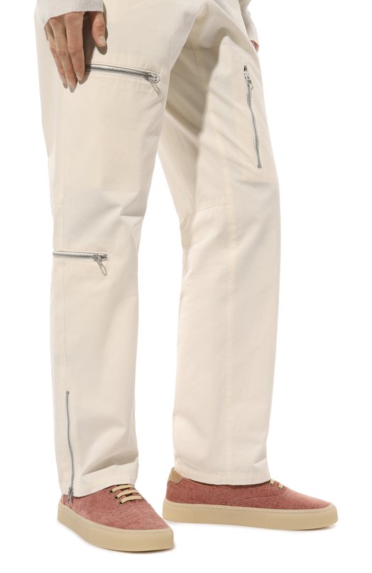 Текстильные кеды Brunello Cucinelli MZUVWSP310 Розовый  MZUVWSP310 Фото 3