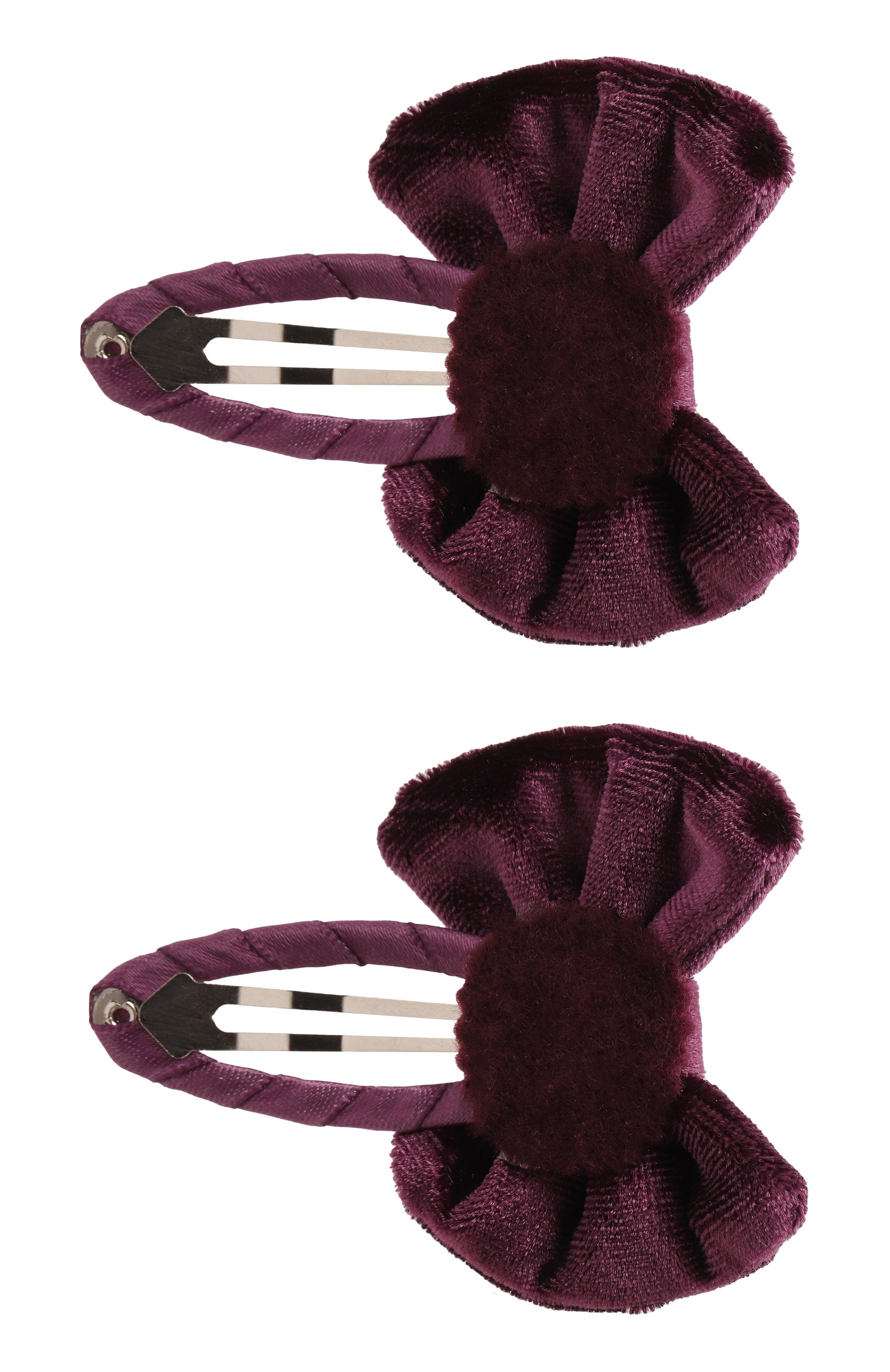 Комплект из двух заколок JUNEFEE фиолетового цвета по цене 2780 руб., арт. 7789, фото 2 Комплект из двух заколок JUNEFEE, арт. 7789, фото 2