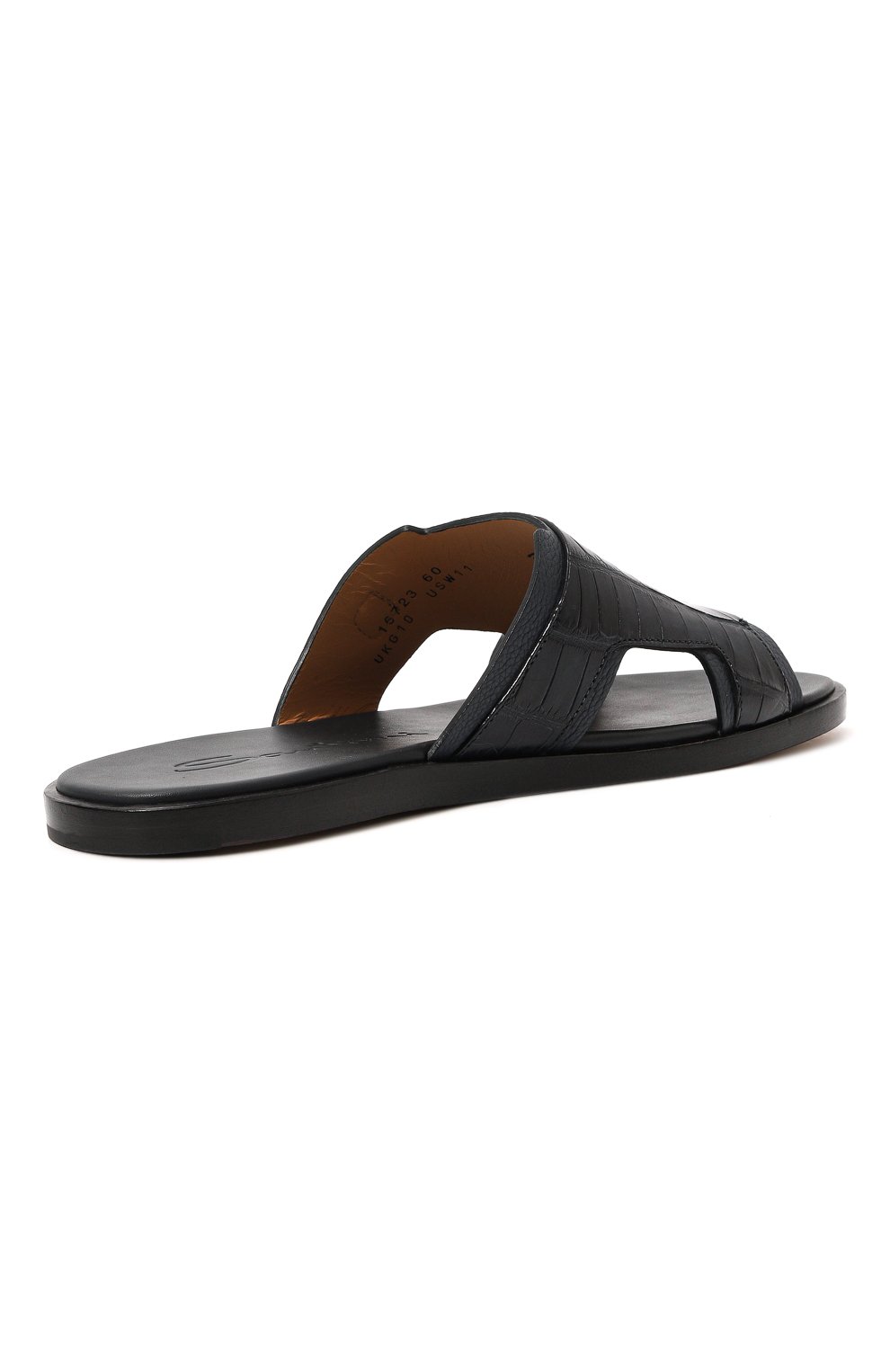Шлепанцы из кожи аллигатора SANTONI, арт. MCEG16723HC6VNEBN51/AMIS, фото 5